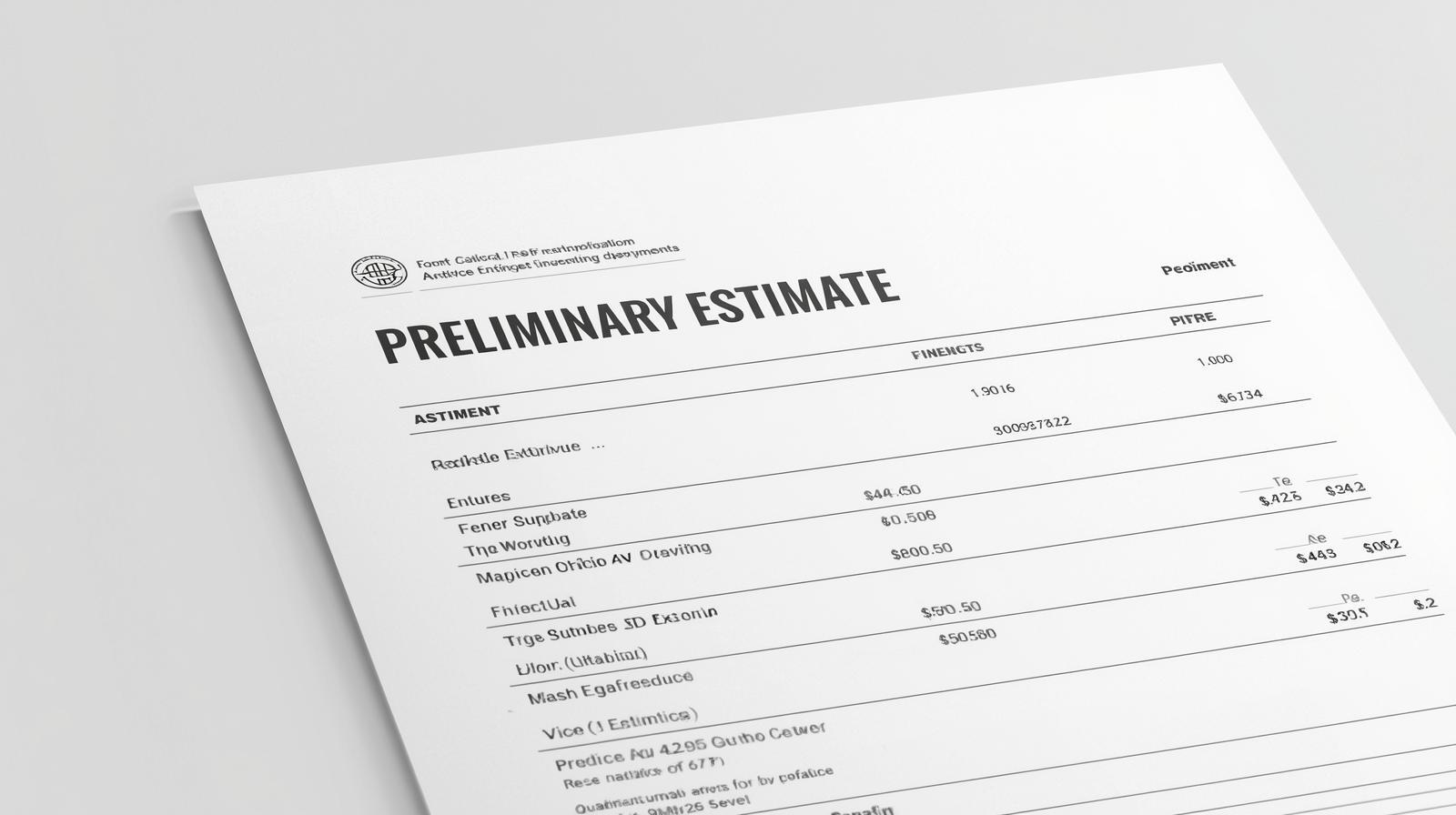 2.  Preliminary Estimate