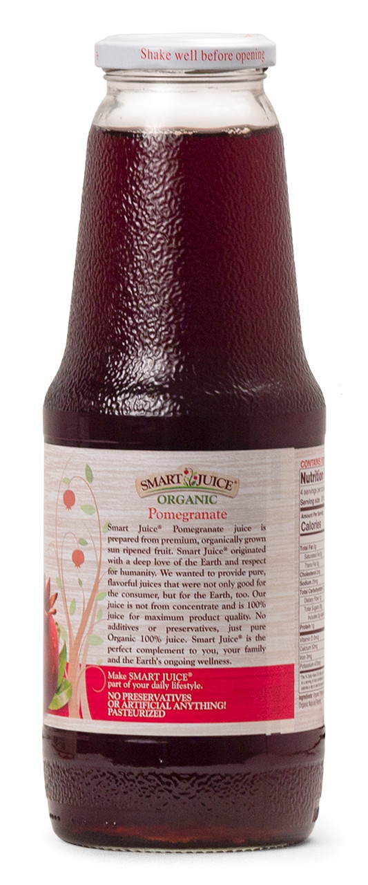 Organic Pomegranate Juice - 100%, Not From Concentrate, 33.8oz glass Organic Pomegranate Juice - 100%, Not From Concentrate, 33.8oz glass