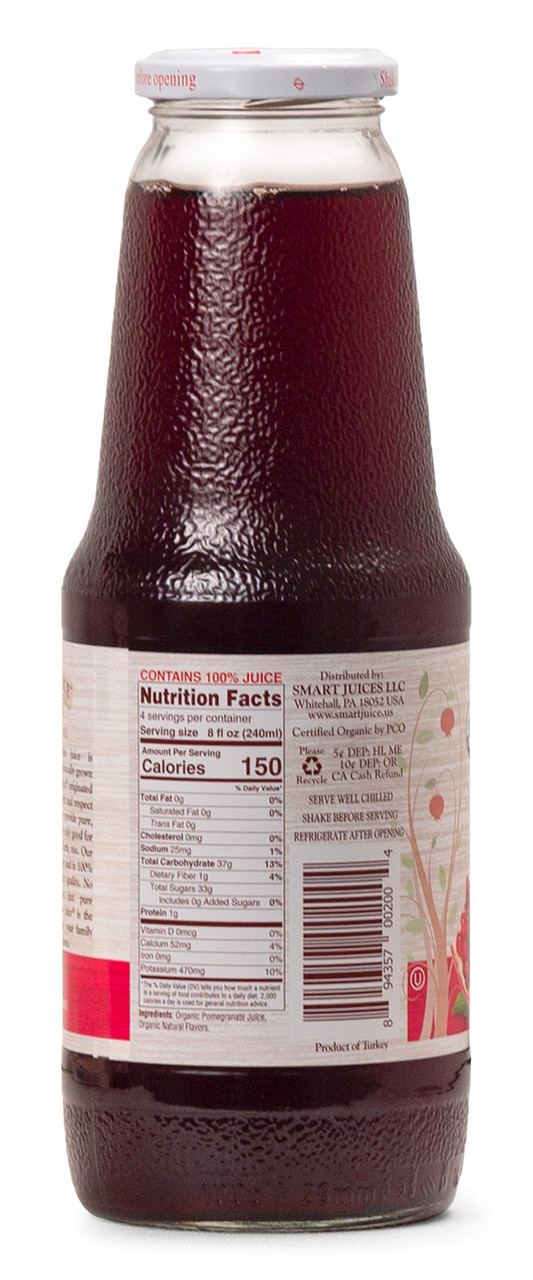 Fl Oz Pom Juice Nutrition Facts POM Wonderful 100% Pomegranate Juice