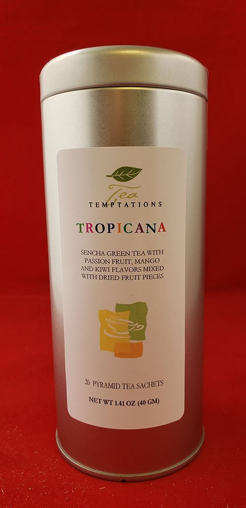 Tropicana 20 Pyramid Tea Sachets In Metal Tin - Christopher Bean