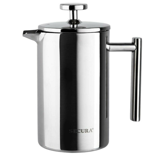 SECURA FRENCH PRESS COFFEE MAKER. STAINLESS STEEL INSULATED 34 Oz. 1000 ML
