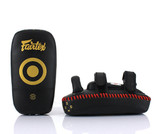 The Fairtex Lightweight Thai Kick Pads are easily maneuvered, allowing you to position them quickly and effectively. Two forearm straps help keep the pad firmly in place.
 
Made from Ocourless Microfibre material
Ergonomically angled design provides a secure and comfortable fit
Lightweight with soft pads
Comes with padded straps and forearm support
Extra Padding for Forearm Support