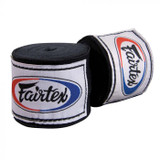 Slightly elastic Fairtex Thai wraps contour the hands and create a tight fist.
Hook & loop closures and thumb loops
Cotton weave fabrication
180" long
Handmade in Thailand