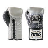CLETO REYES PROFESSIONAL BOXING GLOVES – SILVER/BLACK STEEL SNAKE