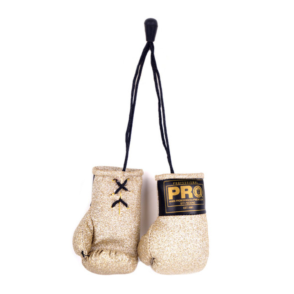 PRO Mini Boxing Gloves Gold Glitter 