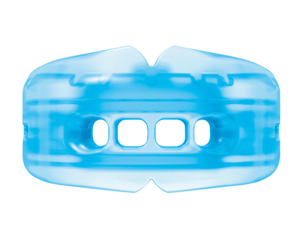 Protection for athletes with braces seeking protection for both upper and lower teeth. The Double Braces mouthguard is specifically designed to conform to upper and lower brace brackets for instant comfort and prevention from lacerations. Made with 100% medical-grade silicone, it adapts to changes in mouth structure as teeth adjust. Available in strapped or strapless versions.