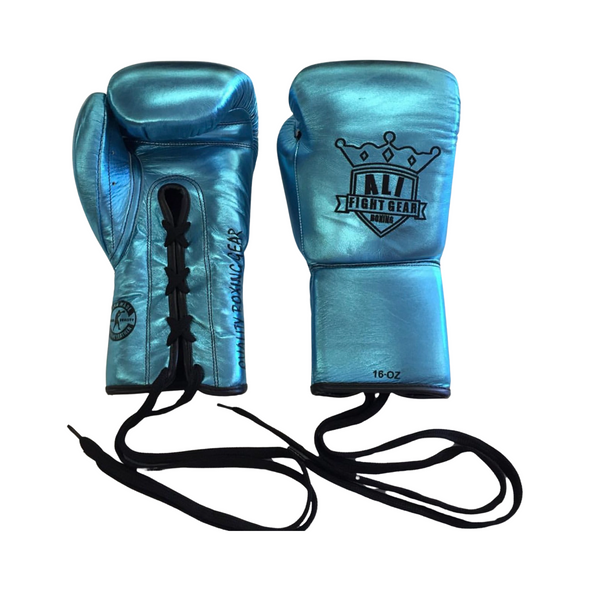 AFG PRO LACE BOXING GLOVES METALLIC TURQUOISE 