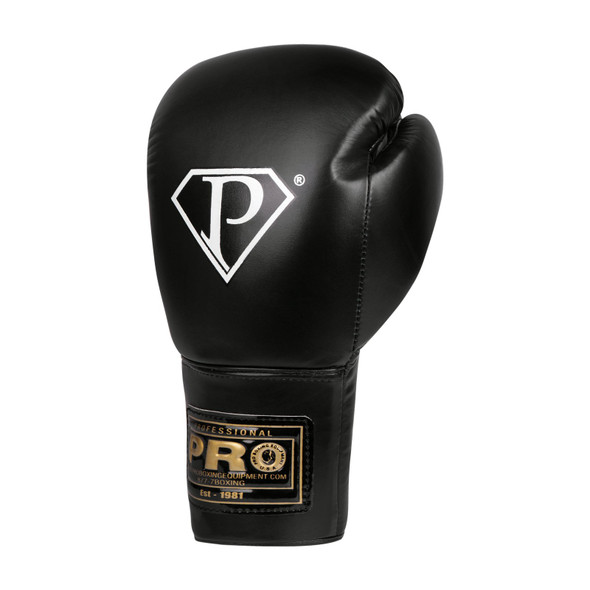 Pro Boxing Gloves Lace Up Sparring Gloves-Black