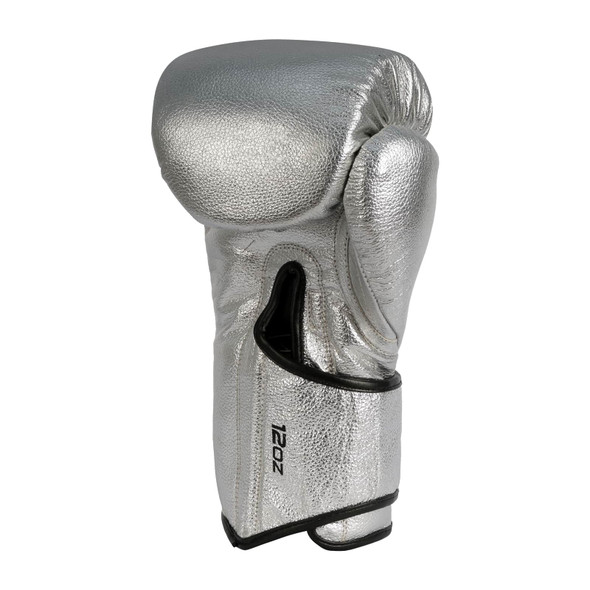 PRO Boxing Gloves Metallic Silver Velcro Training Gloves