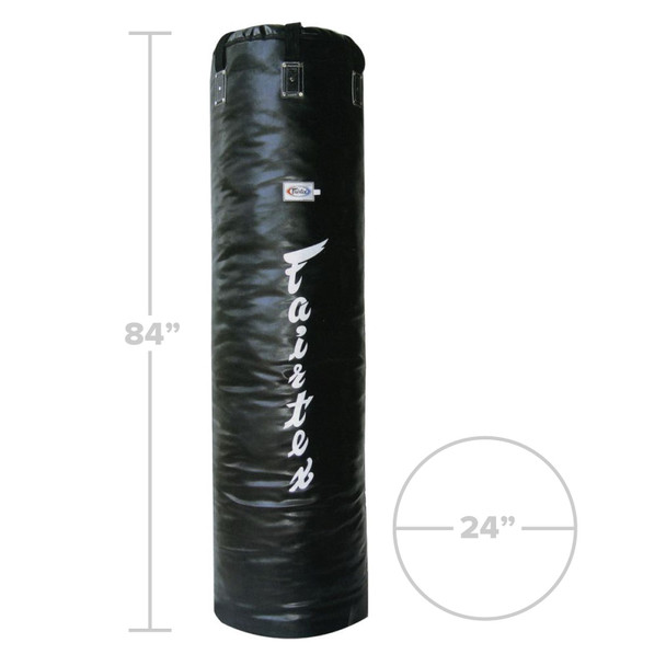 Versatile Fairtex heavy bag design develops knee and elbow techniques, power kick and punch combinations, high and low kicks, jabs and other strikes. Bag weight is determined by the end users filling.


Hangs or mounts to the floor
Heavy-duty nylon straps
Leather construction
Unfilled
Height is 7' X 24" diameter
