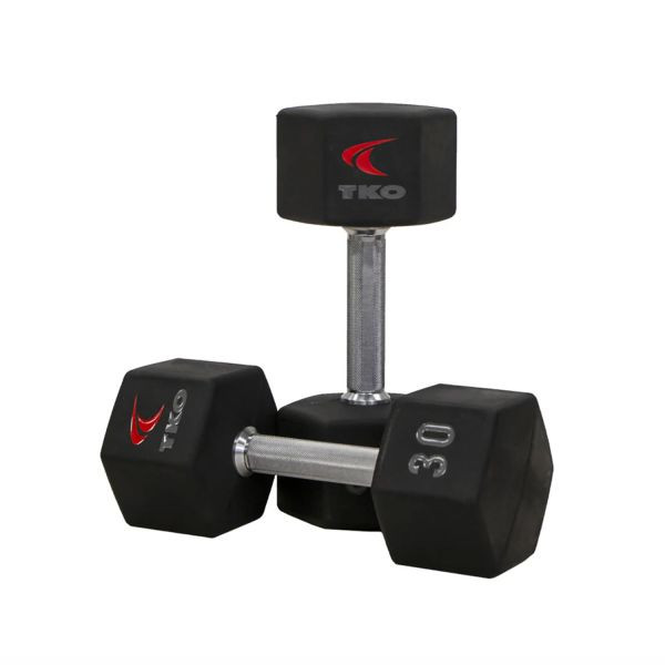TKO Tri Grip Urethane Hex Dumbbell