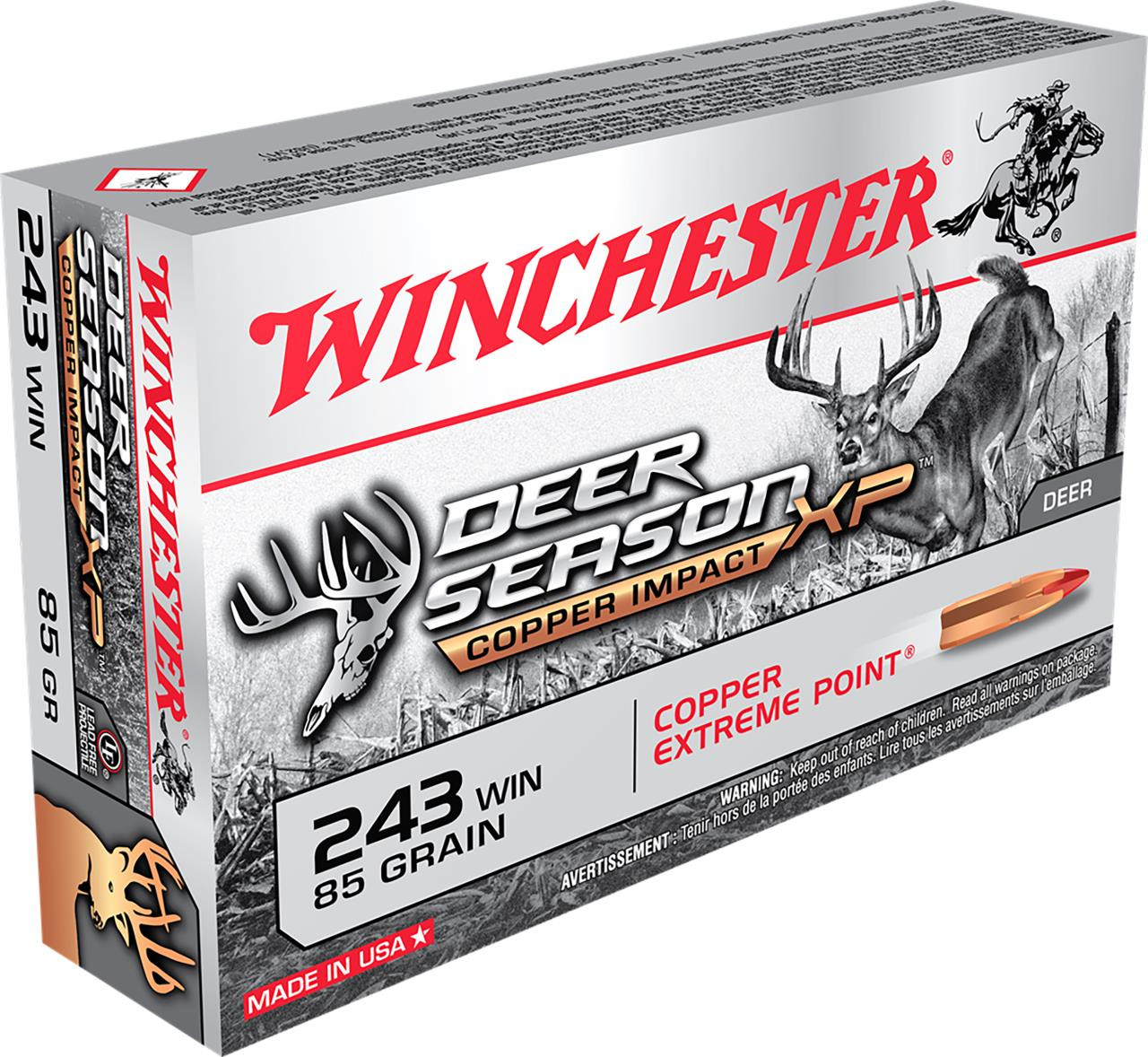 Winchester Ammo X243DSLF Deer Season XP Copper Impact 243 Win 85