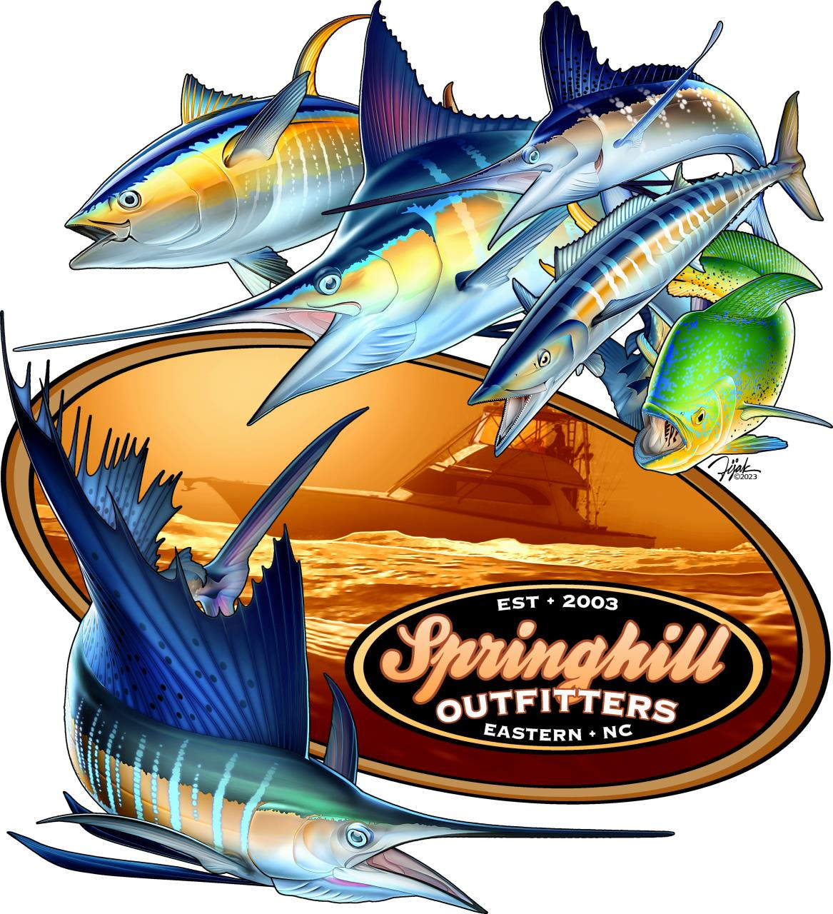 Springhill Outfitters Boat & Fish T-Shirt