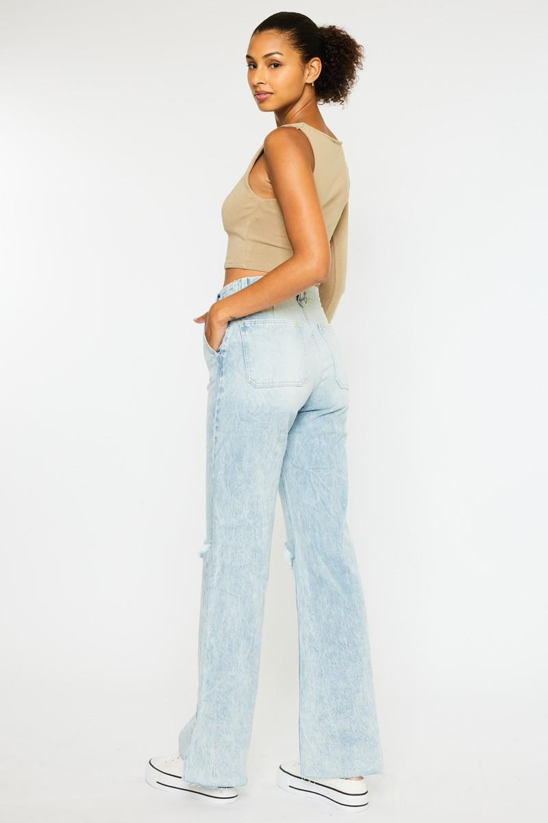 Kan Can high rise wide leg flare jeans
