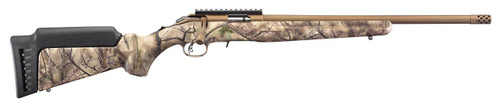 Ruger 8372 American Rimfire  22 LR 10+1 18" Threaded Barrel With Muzzle Brake, Bronze Cerakote Alloy Steel, GoWild Camo I-M Brush Synthetic Stock, Accepts All 10/22 Magazines, Optics Ready - 736676083