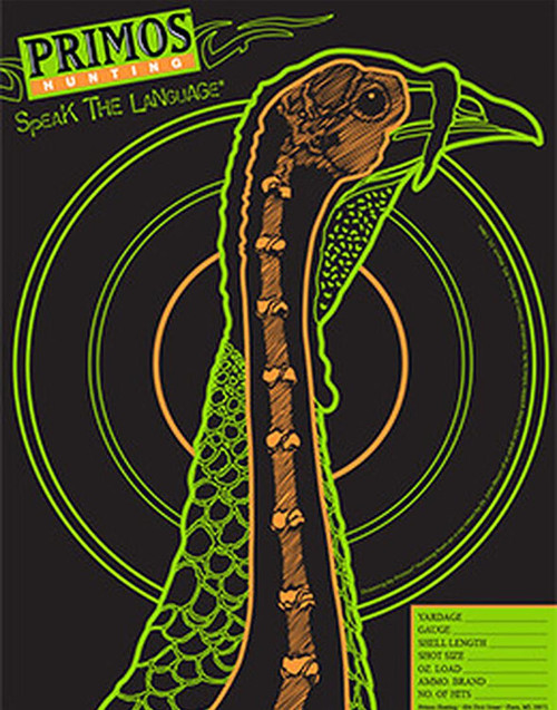 Primos 6042 VisiShot  Turkey Hanging Paper Targets, For Use With Shotgun, Multi-Color 10 Pk. - 010135060428