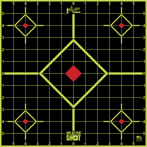 Pro-Shot 12SIGREEN5PK SplatterShot Sight-In Black/Green Self-Adhesive Paper Impact Enhancement Bright Green Diamond 5 Pack - 709779901463