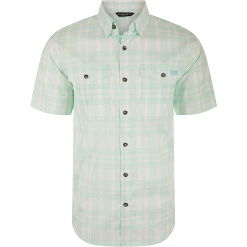 Frat Faded Plaid Button-Down Short Sleeve Shirt - 659601312229