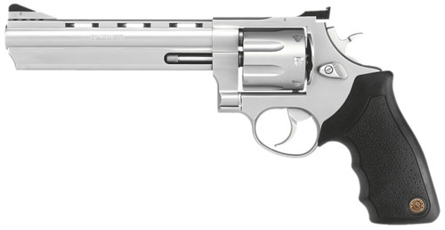Taurus 2-608069 608  38 Special +P or 357 Mag Caliber with 6.50" Ported Barrel, 8rd Capacity Cylinder, Overall Matte Finish Stainless Steel, Finger Grooved Black Rubber Grip & Adjustable Rear Sight -