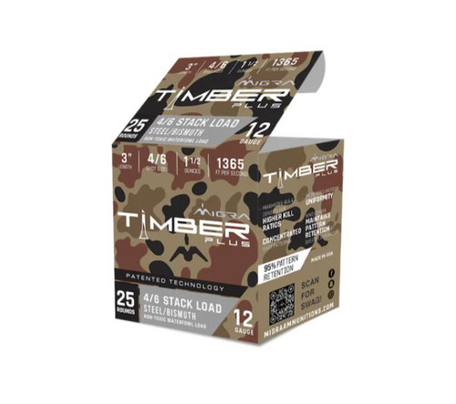 Migra 12 Gauge 3 Inch Timber Plus Steel/ Bismuth Staxd Load - 4/6 Shot - 686162340071