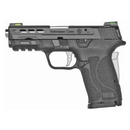Smith & Wesson 13226 Performance Center M&P Shield EZ M2.0 9mm Luger 3.83" 8+1 Matte Black Black Armornite Stainless Steel Ported Slide Black Polymer Grip Sliver Colored Accents (No Manual) - 02218888