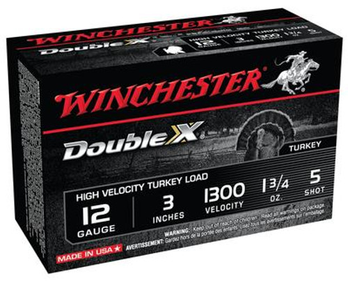 Double X High Velocity Turkey Loads Copper Plated Buffered 12 Gauge 3 Inch 1300 FPS 1.75 Ounce 5 Shot - 020892011212