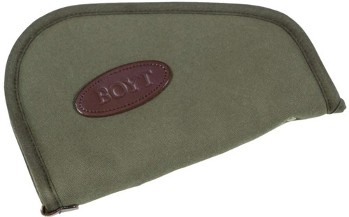 Boyt Harness 0PP620009 Heart-Shaped Pistol Rug made of Waxed Canvas with OD Green Finish, Quilted Flannel Lining, Full Length Zipper & Padding 12" L - 1234