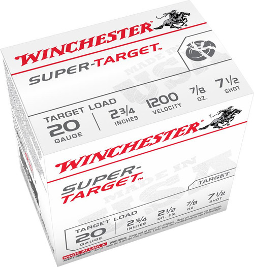 Winchester Ammo TRGT207 Super Target 20 Gauge 2.75" 7/8 oz 7.5 Shot 25 Bx/ 10 Cs - 020892016293