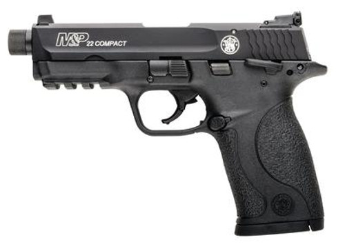 M&P 22 Compact  Suppressor Ready .22 Long Rifle 3.56 Inch Threaded Barrel 1/2x28 TPI Hard Coat Anodize Black 10 Round - 022188866506