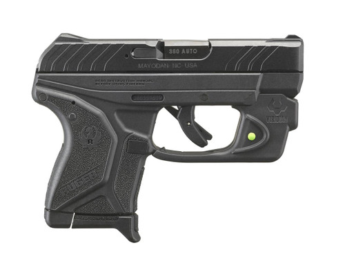 Ruger 13711 LCP II  380 ACP Caliber with 2.75" Barrel, 6+1 Capacity, Black Finish Frame, Serrated Black Oxide Steel Slide & Textured Polymer Grip Includes Viridian Green Laser - 736676137114