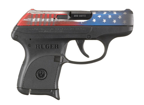 Ruger 13710 LCP  380 ACP 2.75" Barrel 6+1, High Performance Glass-Filled Nylon Grip Frame American Flag Cerakote Through-Hardened Steel Slide - 736676137107