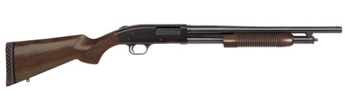 Mossberg 50429 500 Retrograde 12 Gauge 5+1 3" 18.50" Cylinder Bore Barrel, Drilled & Tapped Receiver, Blued Metal Finish, Walnut Stock w/Checkered Grip & Corn Cob Forend, Vented Recoil Pad - 015813504