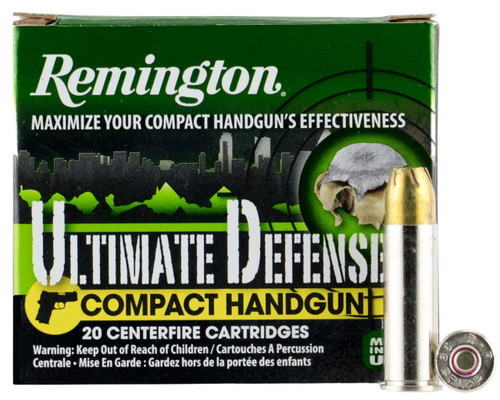 Remington Ammunition 28965 Ultimate Defense Compact 38 Special +P 125 gr 895 fps Brass Jacket Hollow Point (BJHP) 20 Bx/25 Cs - 047700427904