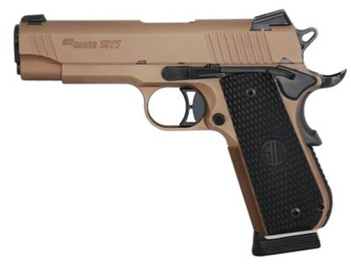 1911 Carry Traditional Fastback Emperor Scorpion .45 ACP 4.2 Inch Barrel Night Sights Flat Dark Earth Frame and Slide Black G10 Grips 8 Round - 798681504138