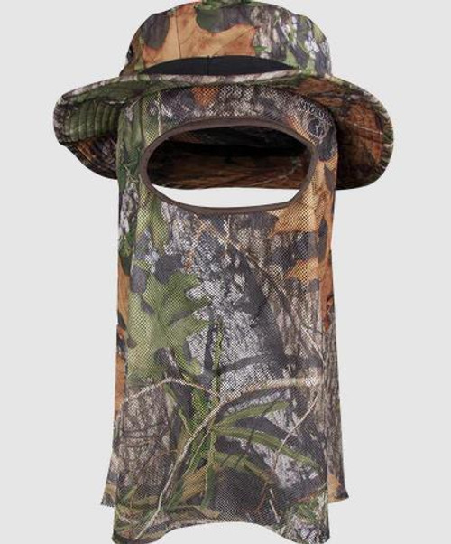 Mossy Oak NWTF Obsession 3D Leafy Camo Bucket Hat with Face Mask | QuikCamo