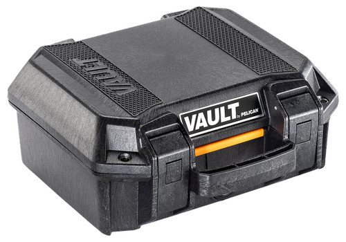 Pelican VCV100 Vault Case Small Size made of Polymer with Black Finish, Heavy Duty Handles, Foam Padding & 2 Push Button Latches 11" L x 8" W x 4.50" D Interior Dimensions - 019428160319