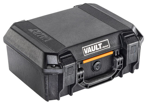 Pelican VCV200 Vault Case Medium Size made of Polymer with Black Finish, Heavy Duty Handles, Foam Padding & 2 Push Button Latches 14" L x 10" W x 5.50" D - 019428160326
