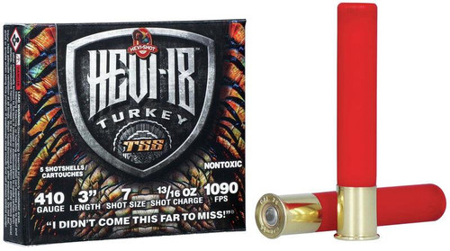 HEVI-Shot HS1007 HEVI-18 Turkey TSS 410 Gauge 3" 13/16 oz 1090 fps Tungsten 7 Shot 5 Bx/10 Cs - 816383001929