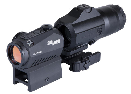 Sig Sauer Electro-Optics SORJ53101 Romeo5 and Juliet3 Combo  Black 1x/3x 24mm/24mm 2 MOA Red Dot - 798681582693