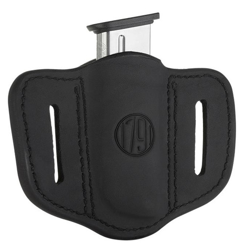 1791 Gunleather MAG11SBLA MAG1.1 Single Mag Holster Stealth Black Leather Belt Slide Compatible w/ Single Stack Ambidextrous Hand - 816161021187
