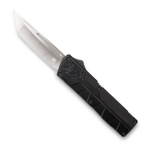CobraTec Knives BCTLWTNS Lightweight  3.25" OTF Tanto Plain D2 Steel Blade/Black Aluminum Handle Includes Pocket Clip - 099654026030