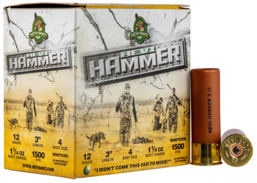 HEVI-Shot HS28004 HEVI-Hammer  12 Gauge 3", 1 1/4 oz, 4 Shot, 25 Per Box/10 Cs - 816383002100