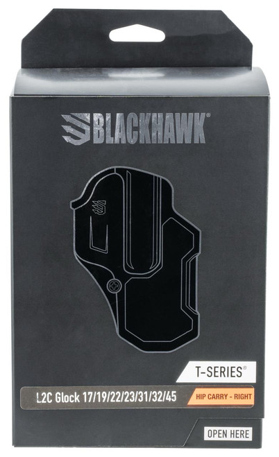 Blackhawk 410700BKR T-Series L2C Non-Light Bearing OWB Black Polymer Belt Slide Compatible w/Glock 17/22/31/34/41/47  Right Hand - 604544647990