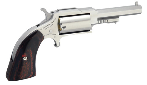 North American Arms 1860250 1860 Sheriff 22 WMR Caliber with 2.50" Barrel, 5rd Capacity Cylinder, Overall Stainless Steel Finish & Rosewood Boot Grip - 744253002380