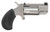 North American Arms PUGTC Pug  22 LR or 22 WMR Caliber with 1" Barrel, 5rd Capacity Cylinder, Overall Stainless Steel Finish & Black Rubber Grip Includes Cylinder - 744253001956