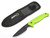 HME KNFBCK Fixed Blade  2.50" Fixed Caper Plain Black Oxide 420HC SS Blade Green TPR Handle Includes Sheath - 888151018606