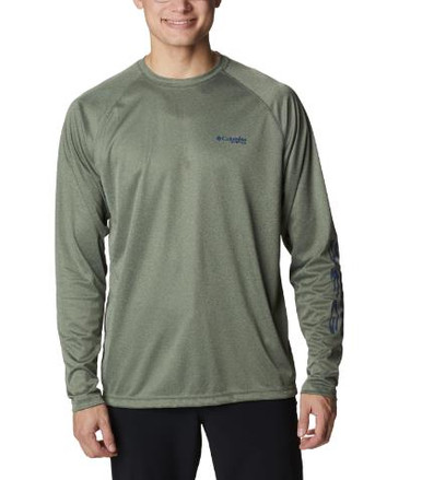 Camiseta De Manga Corta Columbia Terminal Tackle Heather Para Hombre - UPF 50, Transpirable