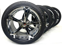 2010 - 2013 C6 Corvette Grand Sport Chrome Wheel Complete Front & Rear Set 18X9.5 19X12.0 OEM 9597863-SET