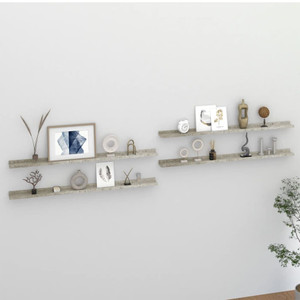 Wall Shelves 4 pcs Concrete Gray 45.3"x3.5"x1.2" A949-326708