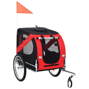  Pet Bike Trailer Red and Black Oxford fabric and steel Medium A949-91766